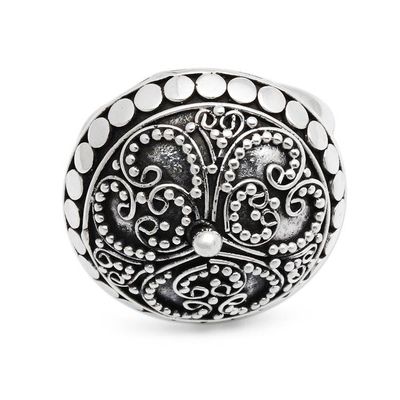 Alternate image for Artisan Crafted Sterling Silver Domed Ring Balinese Princess