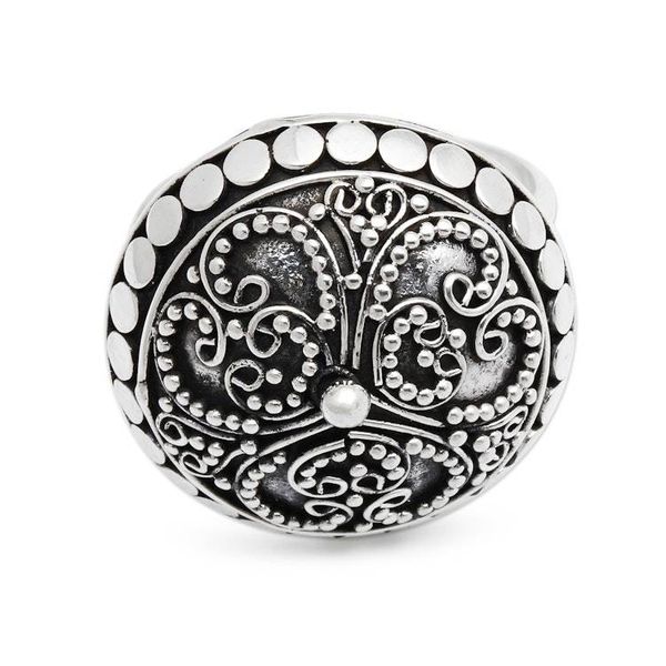 Alternate image for Artisan Crafted Sterling Silver Domed Ring Balinese Princess