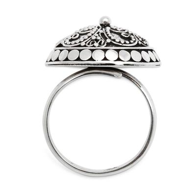 Alternate image for Artisan Crafted Sterling Silver Domed Ring Balinese Princess