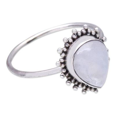 Alternate image for Jeweler Designed Rainbow Moonstone Cocktail Ring from Bali Teardrop Moon