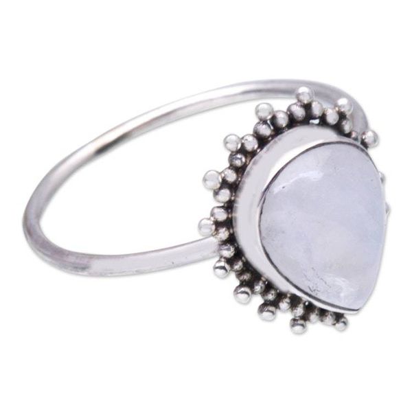Alternate image for Jeweler Designed Rainbow Moonstone Cocktail Ring from Bali Teardrop Moon