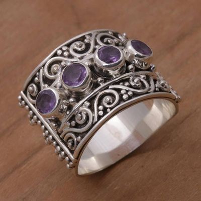 Main image for Amethyst and Sterling Silver Multi-Stone Ring from Bali Lucky Four