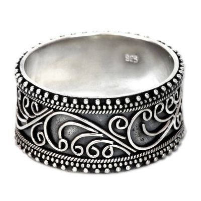 Alternate image for Unique Sterling Silver Band Ring Classic Passion