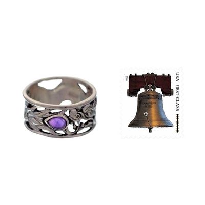 Alternate image for Sterling Silver and Amethyst Band Ring Dragon Guardian