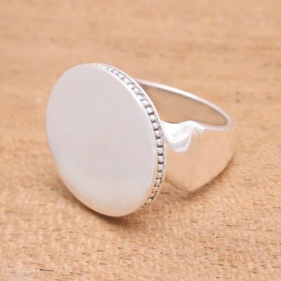 Alternate image for Circular Sterling Silver Cocktail Ring from Bali Intaglio Circle