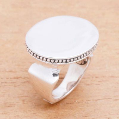Alternate image for Circular Sterling Silver Cocktail Ring from Bali Intaglio Circle
