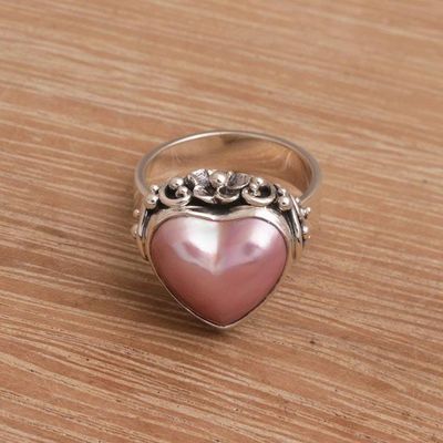Alternate image for Handmade 925 Sterling Silver Cultured Pearl Cocktail Ring Stranger in Love