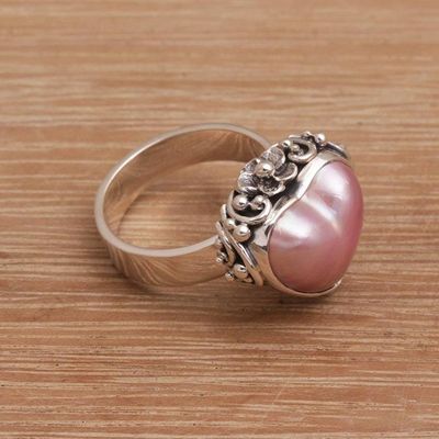 Alternate image for Handmade 925 Sterling Silver Cultured Pearl Cocktail Ring Stranger in Love