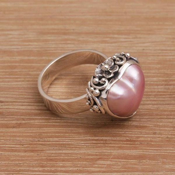 Alternate image for Handmade 925 Sterling Silver Cultured Pearl Cocktail Ring Stranger in Love