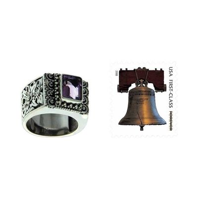 Alternate image for Balinese Silver and Amethyst Cocktail Ring Royal Beauty