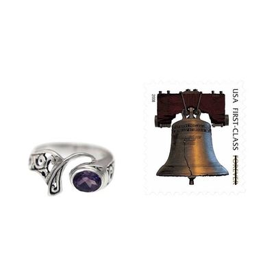 Alternate image for Amethyst and Sterling Silver Ornate Asymmetrical Ring Jimbaran