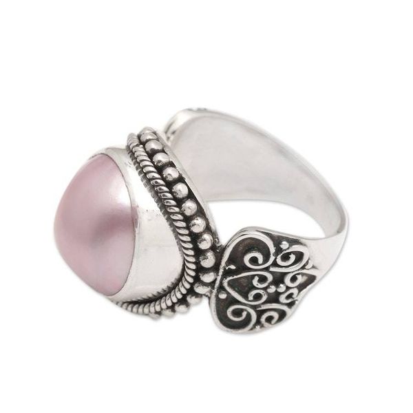 Alternate image for Artisan Crafted Pink Mabe Pearl Cocktail Ring from Bali Purely Pink