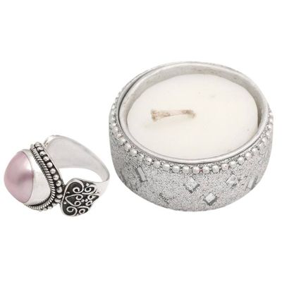 Alternate image for Artisan Crafted Pink Mabe Pearl Cocktail Ring from Bali Purely Pink