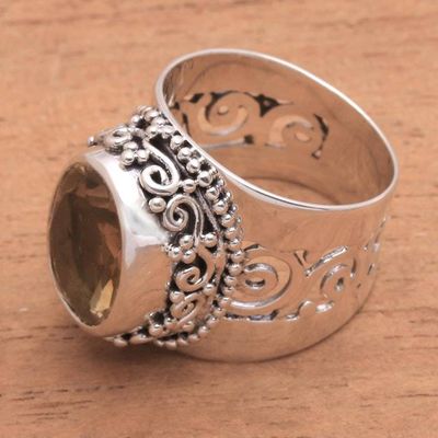 Alternate image for Citrine and Sterling Silver Single Stone Ring from Bali Glorious Vines