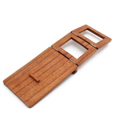 Alternate image for Lotus Flower-Themed Hand-Carved Foldable Wood Tablet Stand Enchanting Lotus