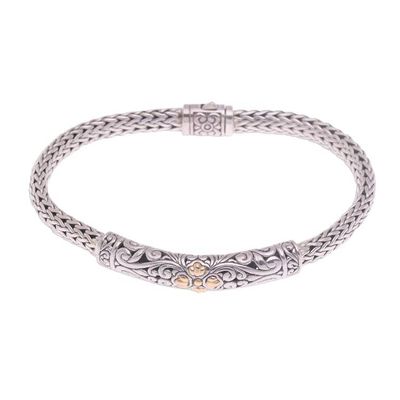 Alternate image for Gold Accent Sterling Silver Pendant Wristband Bracelet Elegant Twining