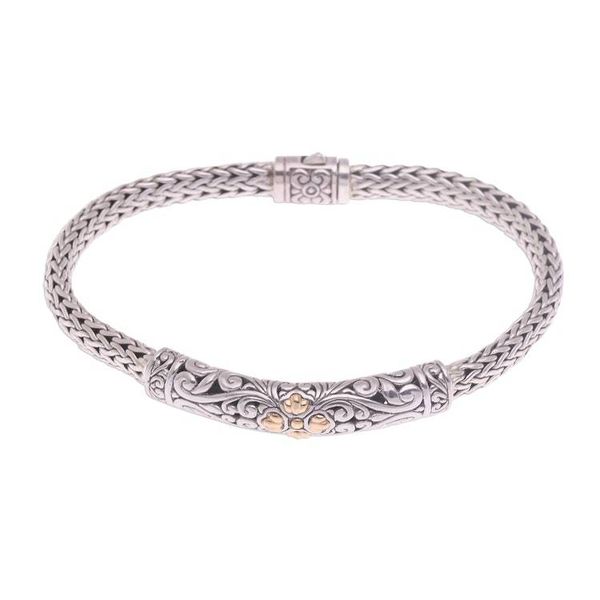 Alternate image for Gold Accent Sterling Silver Pendant Wristband Bracelet Elegant Twining