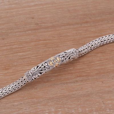 Alternate image for Gold Accent Sterling Silver Pendant Wristband Bracelet Elegant Twining