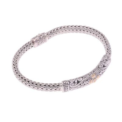 Alternate image for Gold Accent Sterling Silver Pendant Wristband Bracelet Elegant Twining