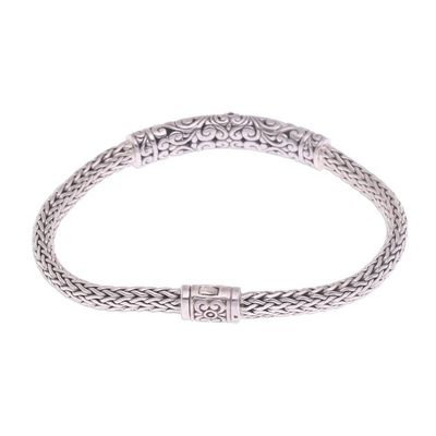 Alternate image for Gold Accent Sterling Silver Pendant Wristband Bracelet Elegant Twining