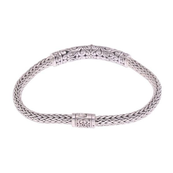 Alternate image for Gold Accent Sterling Silver Pendant Wristband Bracelet Elegant Twining