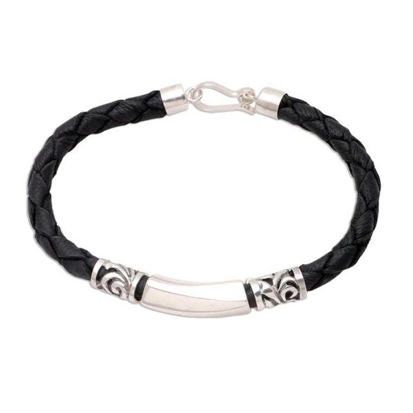 Alternate image for Artisan Crafted Leather and Sterling Silver Bracelet Sanur Shore