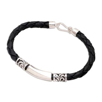 Alternate image for Artisan Crafted Leather and Sterling Silver Bracelet Sanur Shore
