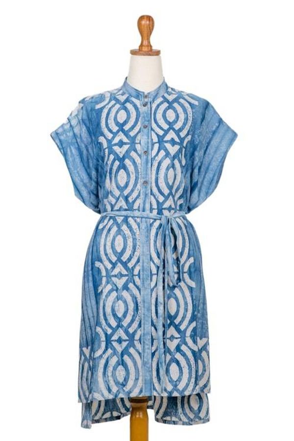 Alternate image for Batik Cotton Shirtwaist Dress from Java Goddess Eye