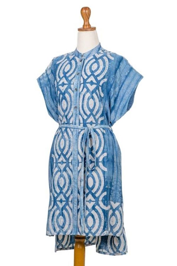 Alternate image for Batik Cotton Shirtwaist Dress from Java Goddess Eye