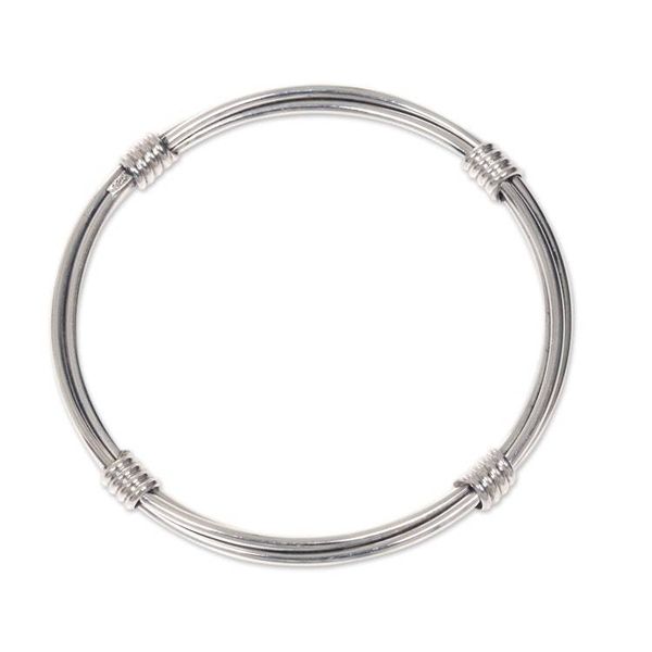 Alternate image for Modern Balinese Handcrafted Sterling Silver Bangle Bracelet In Unity