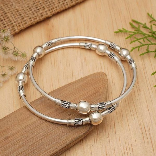 Alternate image for Sterling Silver Bangle Bracelets from Indonesia Pair Ubud Moons