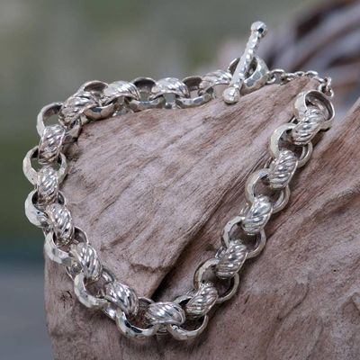 Primary image for Artisan Crafted Sterling Silver Chain Bracelet from Bali Alternatives