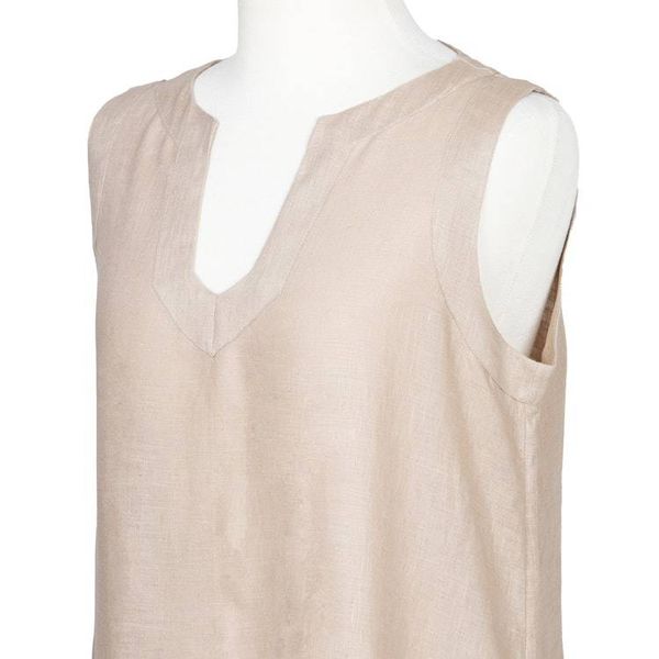 Alternate image for Handmade Taupe Linen Sleeveless Ruffle Sundress from Bali Breeze Wave