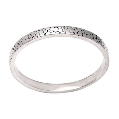 Alternate image for Indonesian Sterling Silver Bangle Bracelet Fortune
