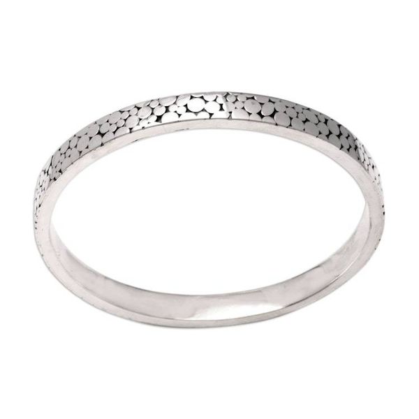 Alternate image for Indonesian Sterling Silver Bangle Bracelet Fortune