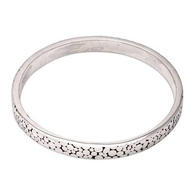 Alternate image for Indonesian Sterling Silver Bangle Bracelet Fortune