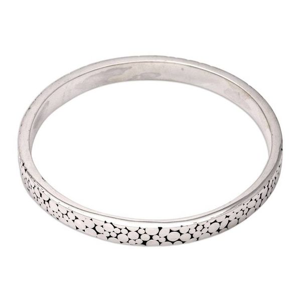 Alternate image for Indonesian Sterling Silver Bangle Bracelet Fortune