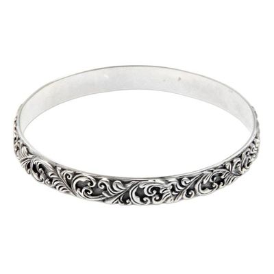 Alternate image for Artisan Jewelry Sterling Silver Bangle Bracelet Timeless Bali
