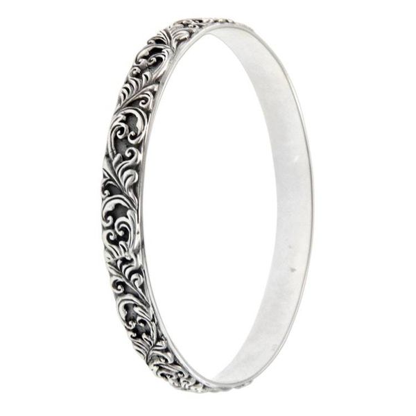 Alternate image for Artisan Jewelry Sterling Silver Bangle Bracelet Timeless Bali