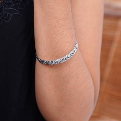 Alternate image for Artisan Jewelry Sterling Silver Bangle Bracelet Timeless Bali