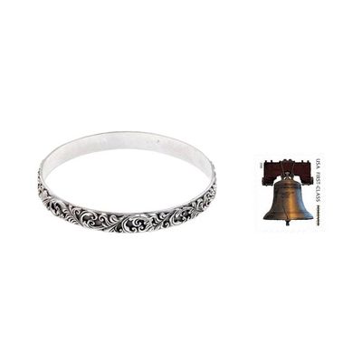 Alternate image for Artisan Jewelry Sterling Silver Bangle Bracelet Timeless Bali
