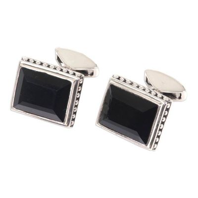 Alternate image for Onyx cufflinks Solemn Elegance