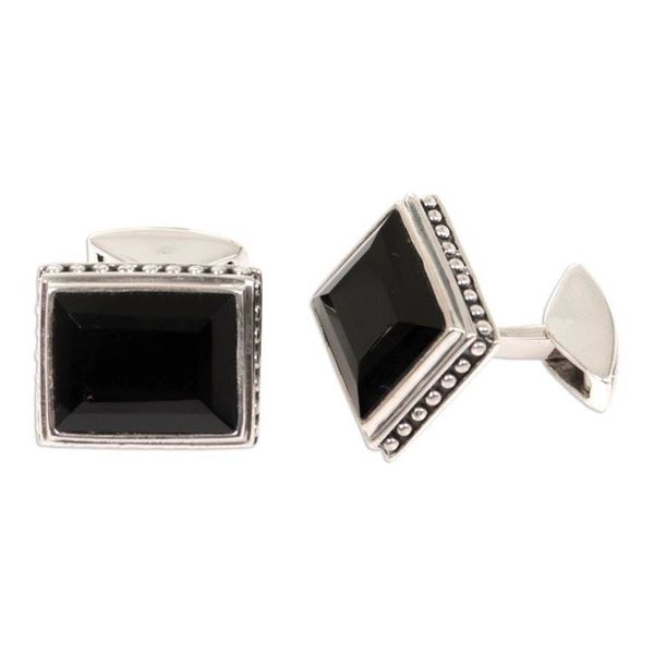 Alternate image for Onyx cufflinks Solemn Elegance