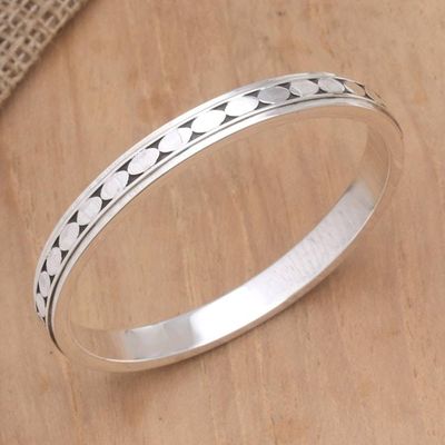 Primary image for Artisan Crafted Sterling Silver Bangle Bracelet Shining Coins