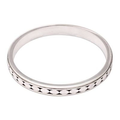 Alternate image for Artisan Crafted Sterling Silver Bangle Bracelet Shining Coins