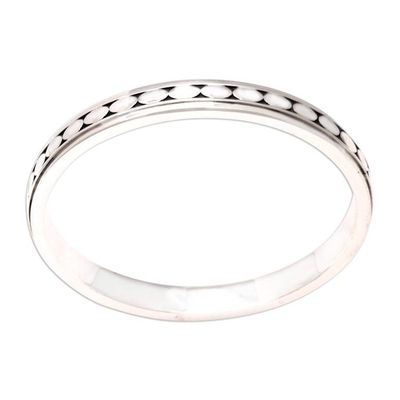 Alternate image for Artisan Crafted Sterling Silver Bangle Bracelet Shining Coins