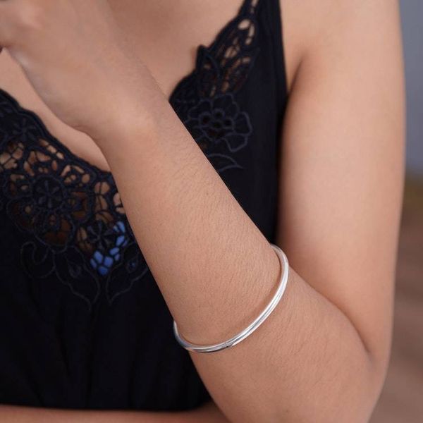 Alternate image for Unique Sterling Silver Bangle Bracelet Moon Glow