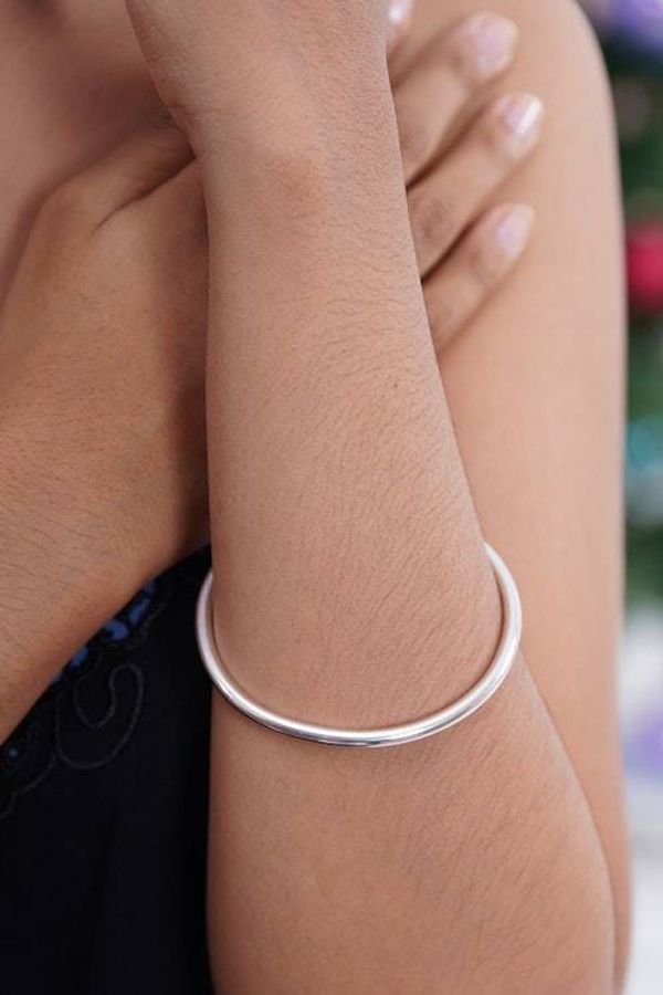 Alternate image for Unique Sterling Silver Bangle Bracelet Moon Glow