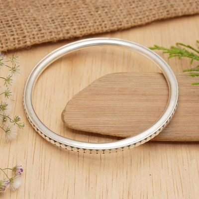 Primary image for Sterling Silver Bangle Bracelet Moon Silver