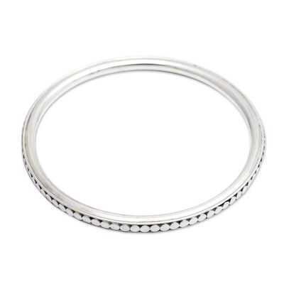 Alternate image for Sterling Silver Bangle Bracelet Moon Silver